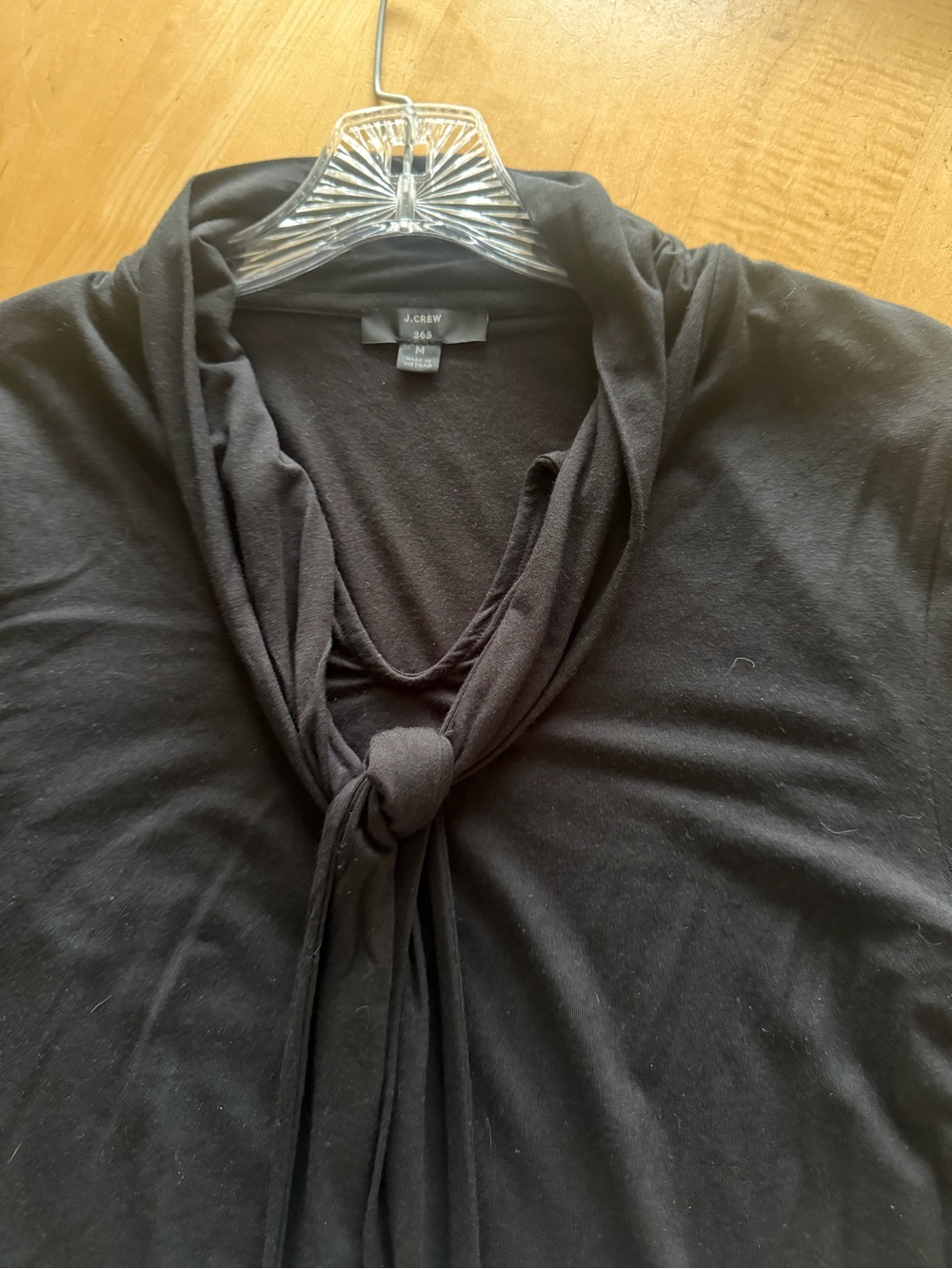 J. Crew Black Tie-Neck Cowl Sweater